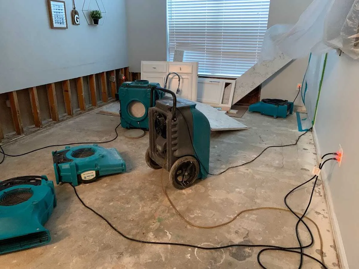 Dehumidifier in flood-cut room for Water Extraction & Removal in Pratt